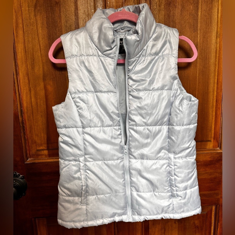 Women's Jackson Hole Silver/ice Blue Puffer Vest - M